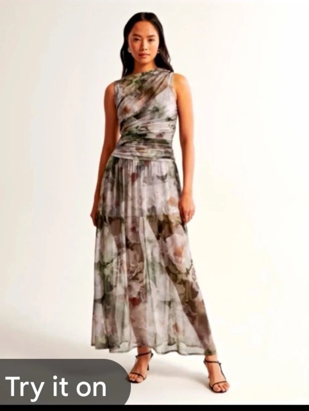 Abercrombie and Fitch floral mesh maxi dress size large